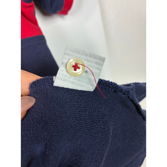 Polo by Ralph Lauren Big Pony Rugby Polo Shirt XL Red Navy Equestrian Custom Fit - Picture 7 of 7